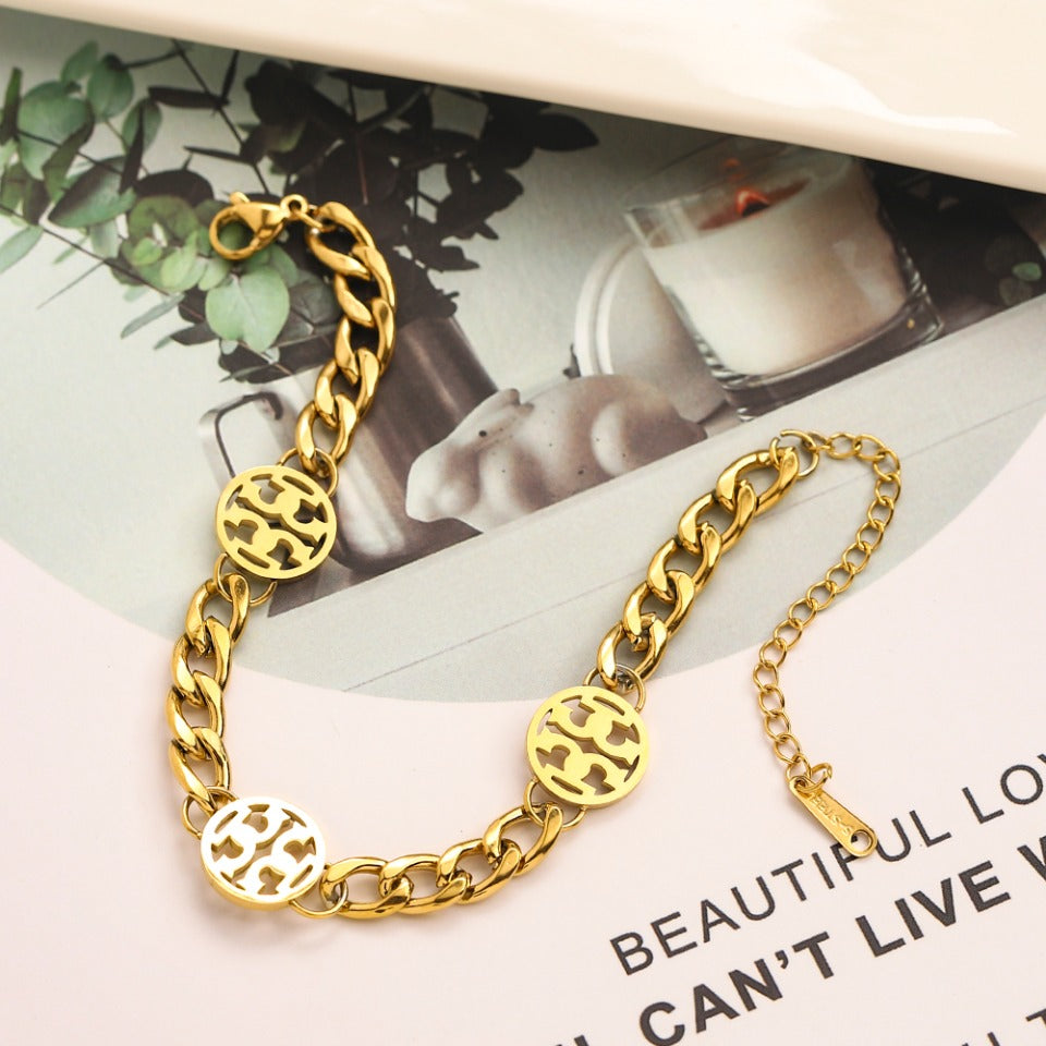 Tory Burch inspired cuban bracelet