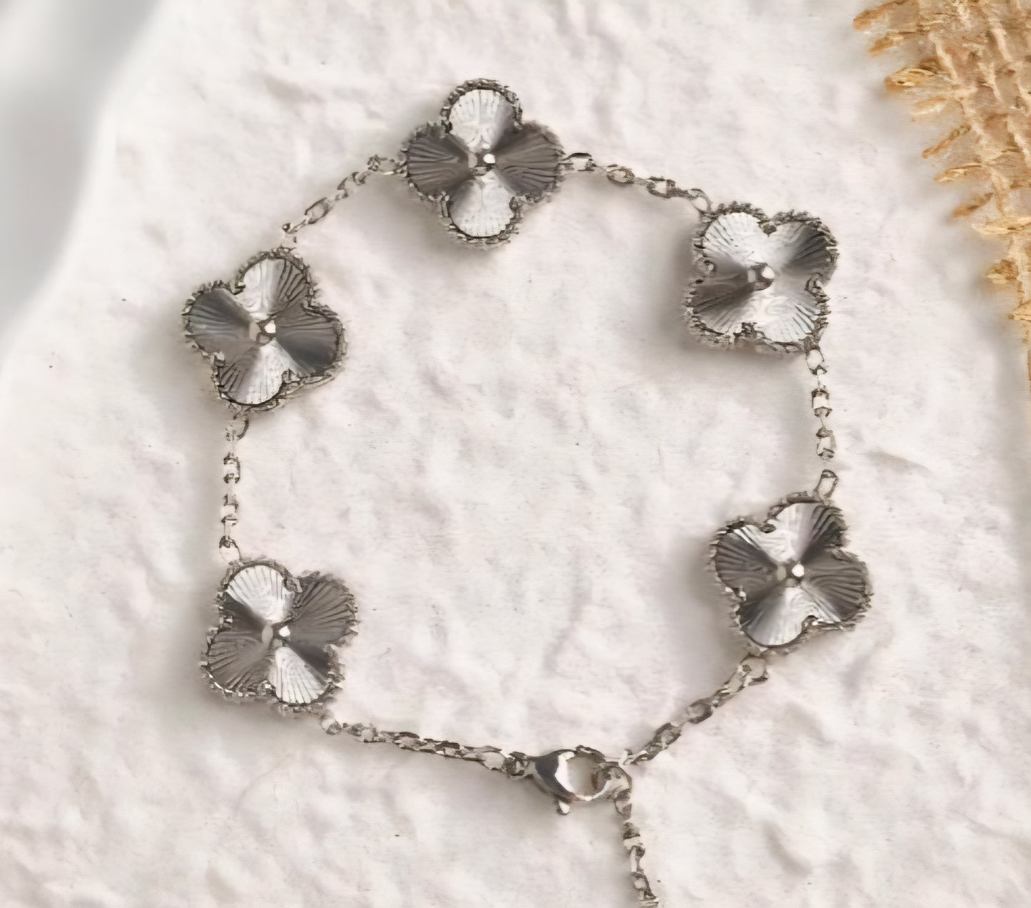 Van Cleef inspired Silver Clover Bracelets 15mm Collection