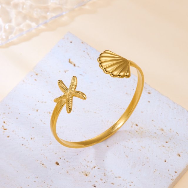 Stainless Steel Starfish and Shell bracelet