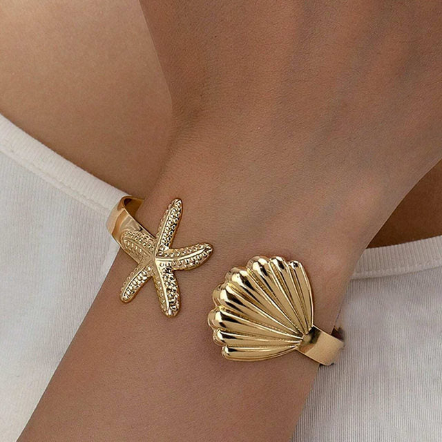 Stainless Steel Starfish and Shell bracelet