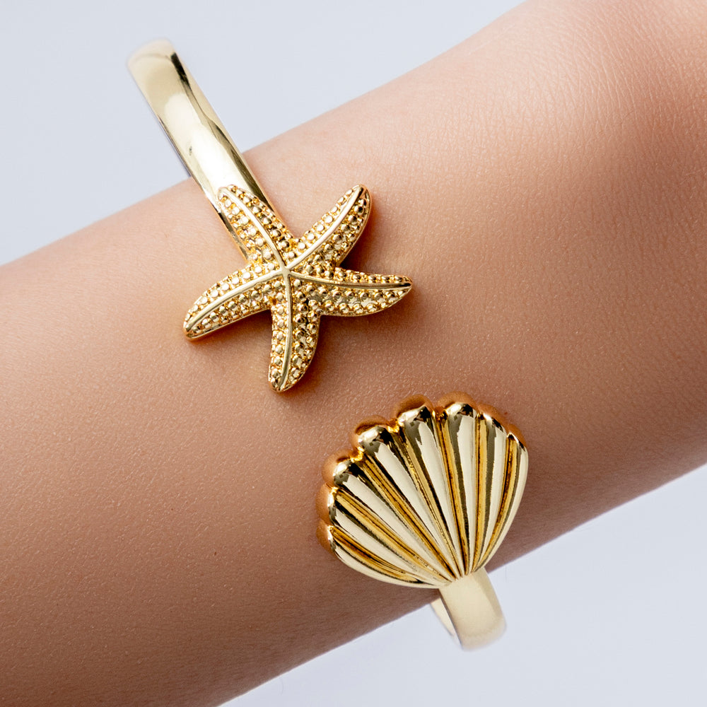 Stainless Steel Starfish and Shell bracelet