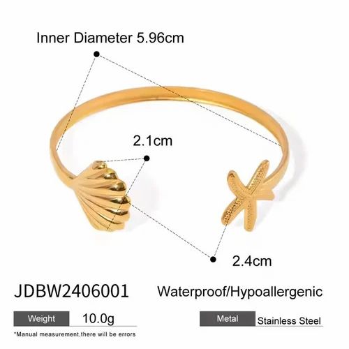 Stainless Steel Starfish and Shell bracelet