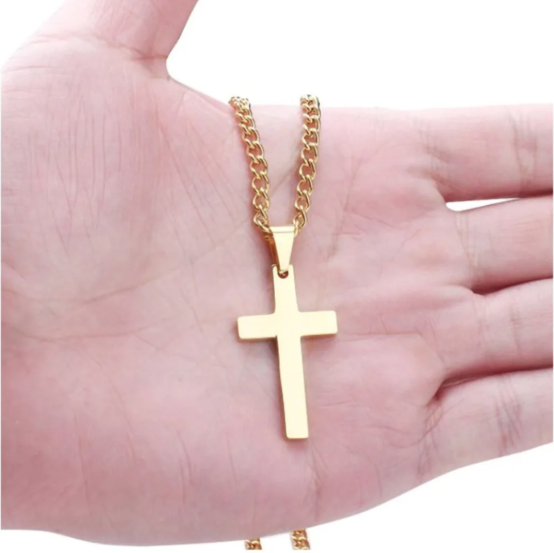20"-24" Stainless Steel Cross Pendant Necklace
