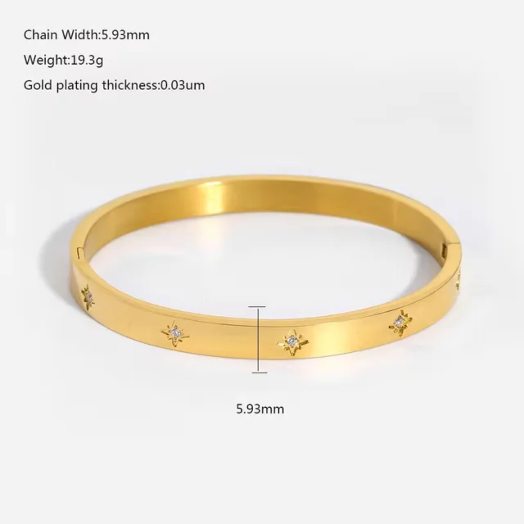 Stainless Steel Zircon Bangle