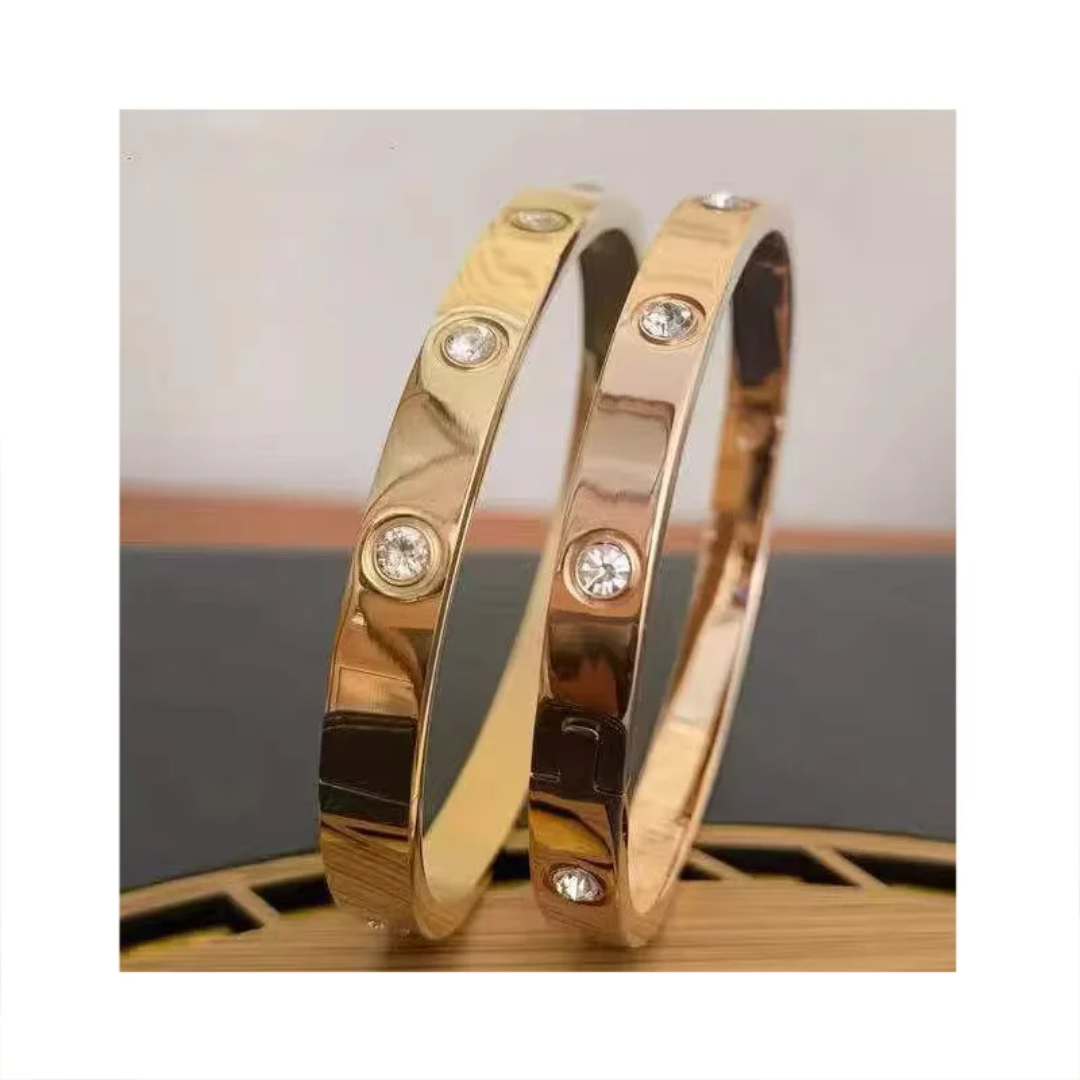 10 Diamond Stainless Steel Bangles