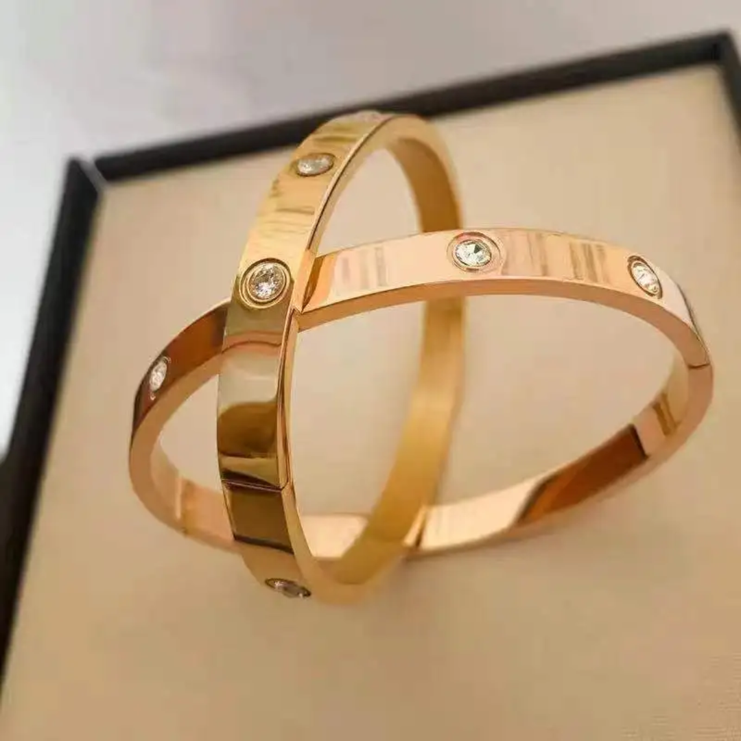 10 Diamond Stainless Steel Bangles
