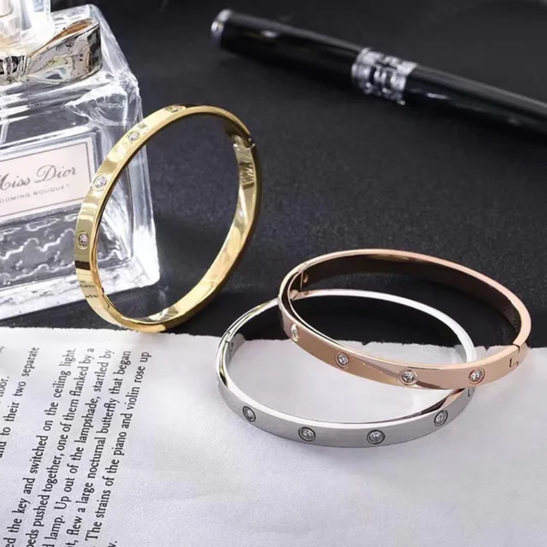 10 Diamond Stainless Steel Bangles