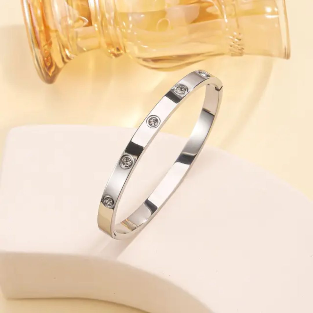 10 Diamond Stainless Steel Bangles