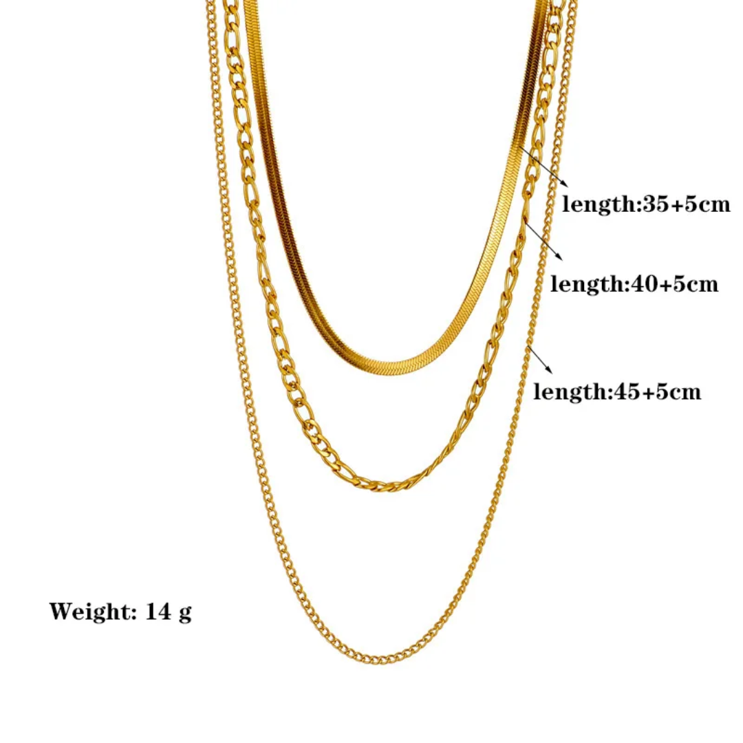 Stainless Steel 3pc Necklace Set