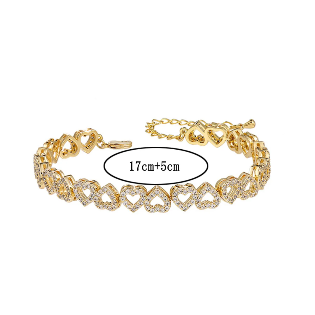 Zircon heart bracelet