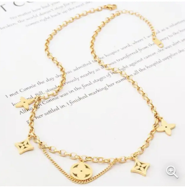 Clover Charm Gold Necklace