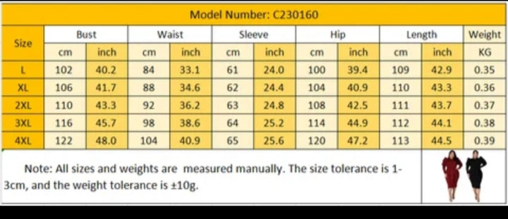 Plus size Puff sleeves midi dress