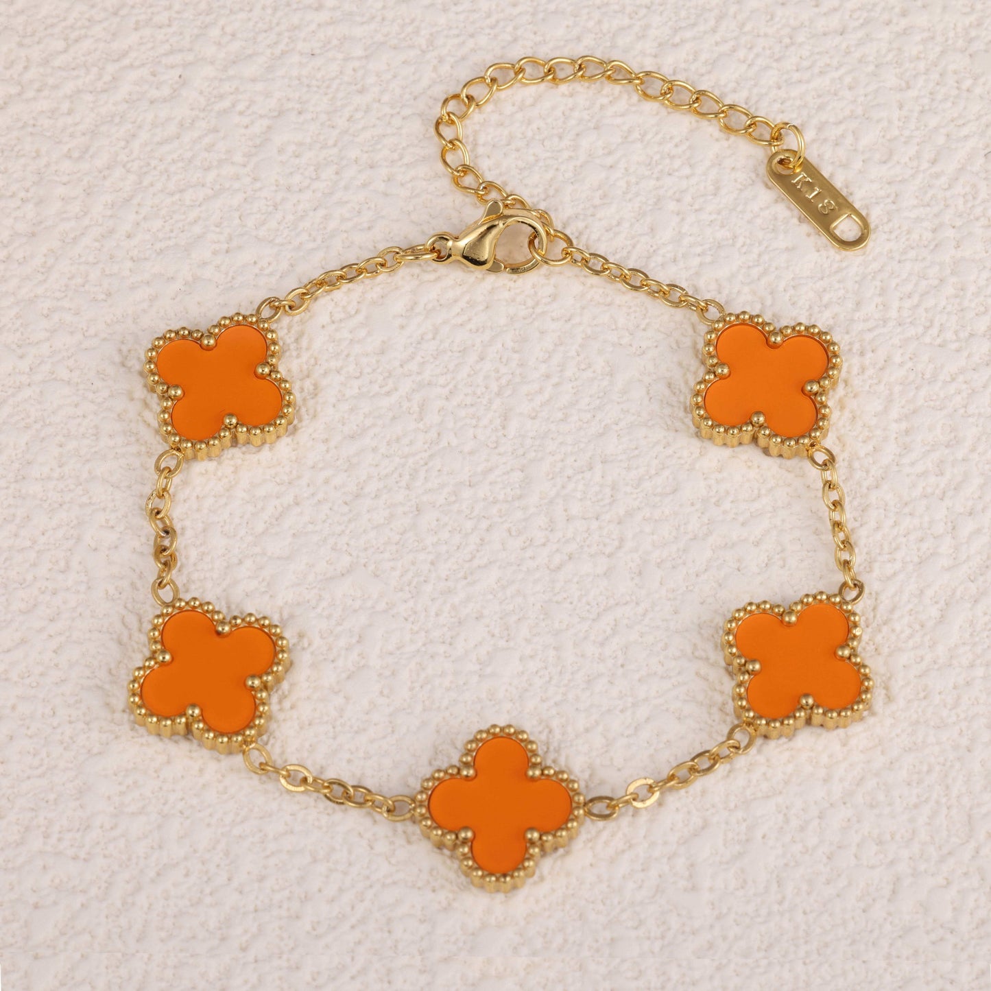 Van Cleef inspired Gold Clover Bracelet 15mm Collection
