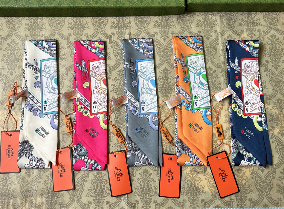 Hermès inspired Twill Ribbon Scarves