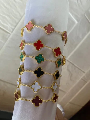 Van Cleef inspired Gold Clover Bracelet 15mm Collection