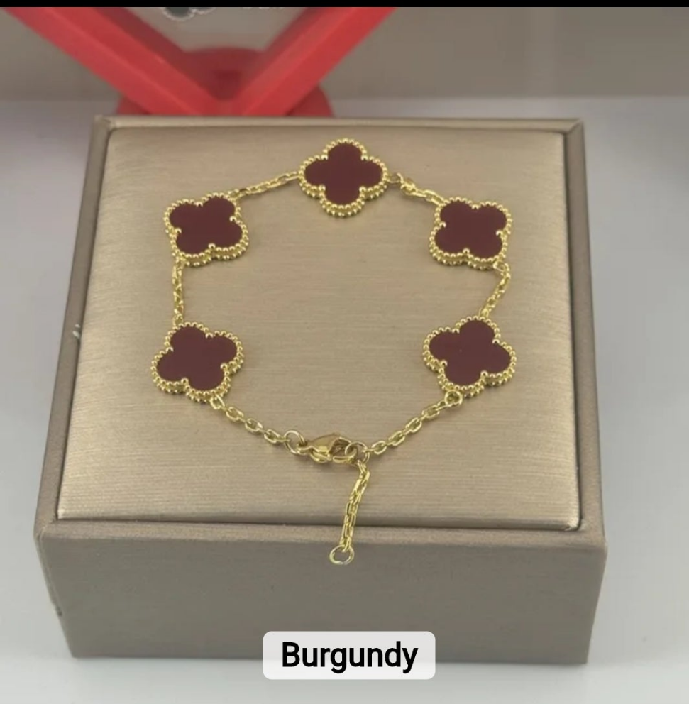 Van Cleef inspired Gold Clover Bracelet 15mm Collection