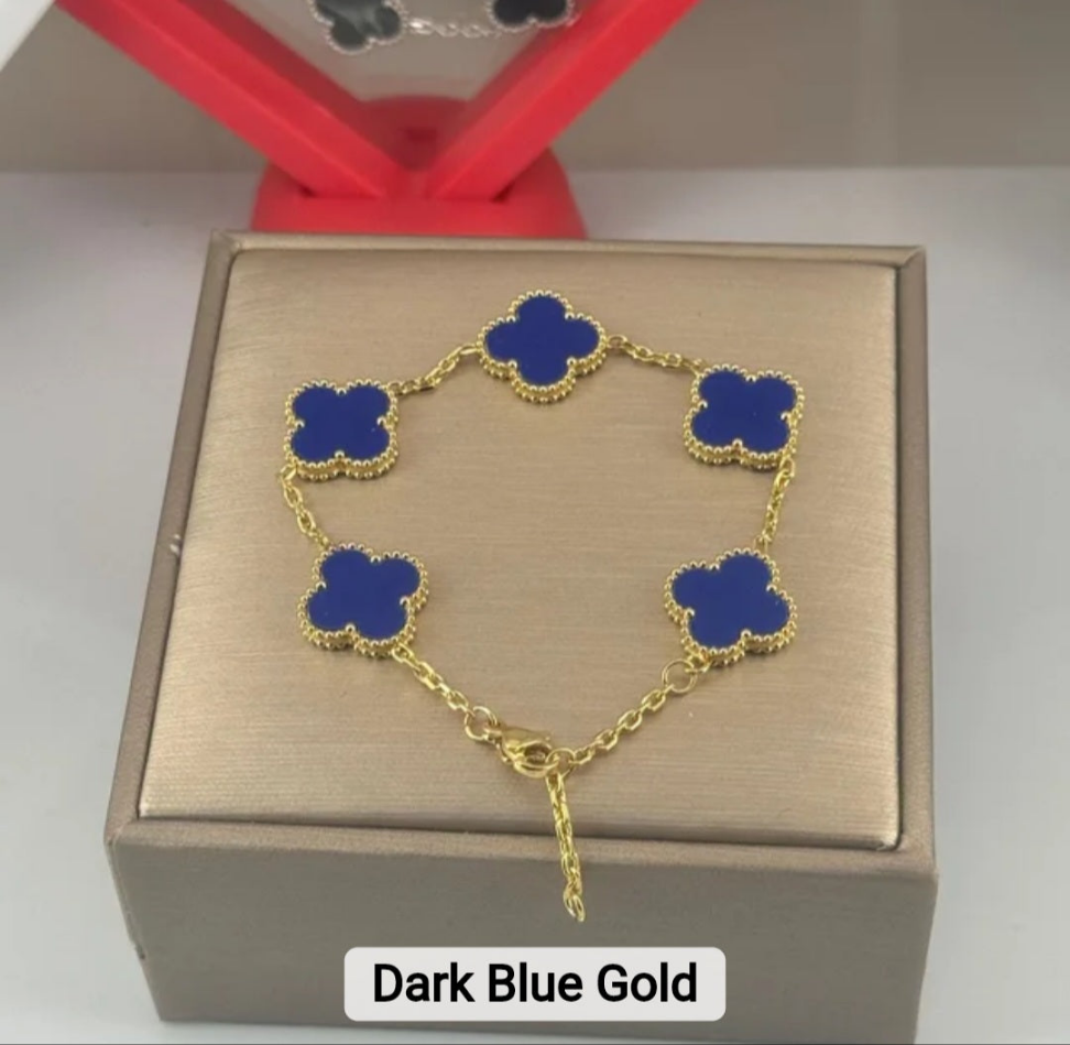 Van Cleef inspired Gold Clover Bracelet 15mm Collection