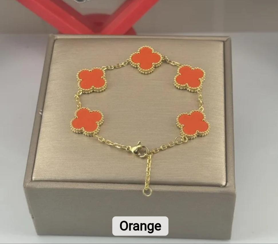 Van Cleef inspired Gold Clover Bracelet 15mm Collection