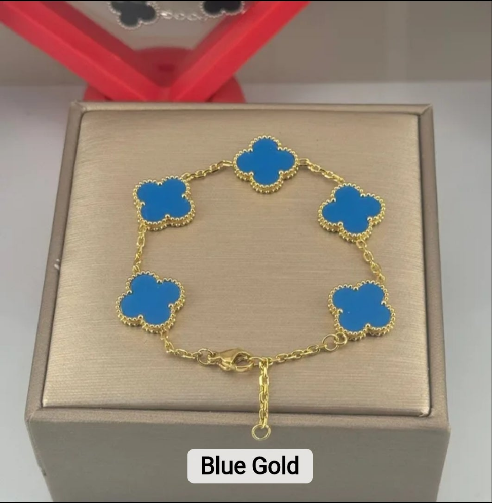 Van Cleef inspired Gold Clover Bracelet 15mm Collection