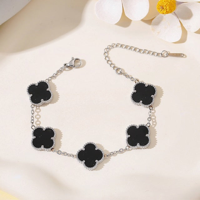 Van Cleef inspired Silver Clover Bracelets 15mm Collection