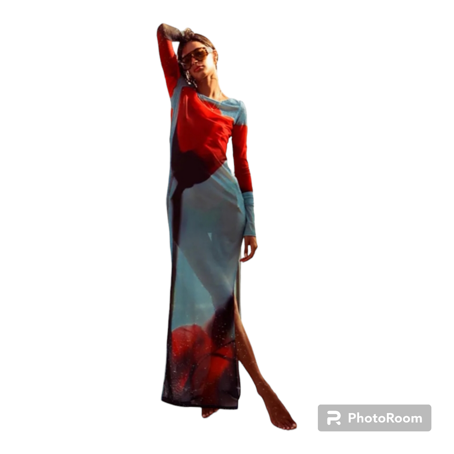 3D Print Meshed Maxi Dress