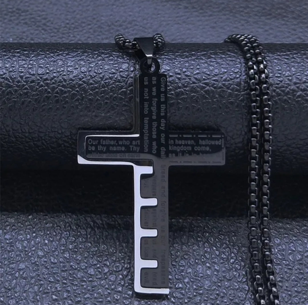 Men cross pendant necklace