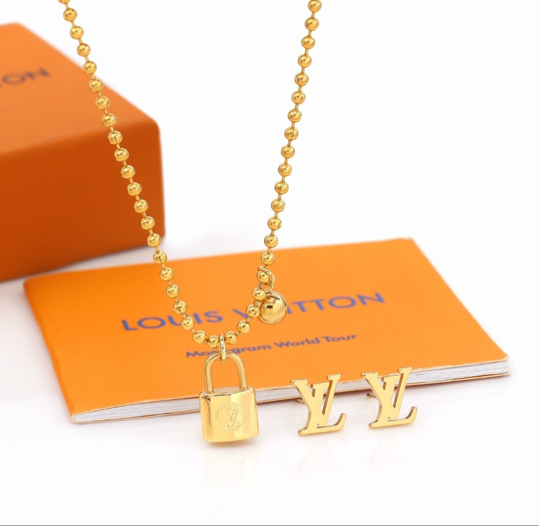 LV inspired beaded Necklace