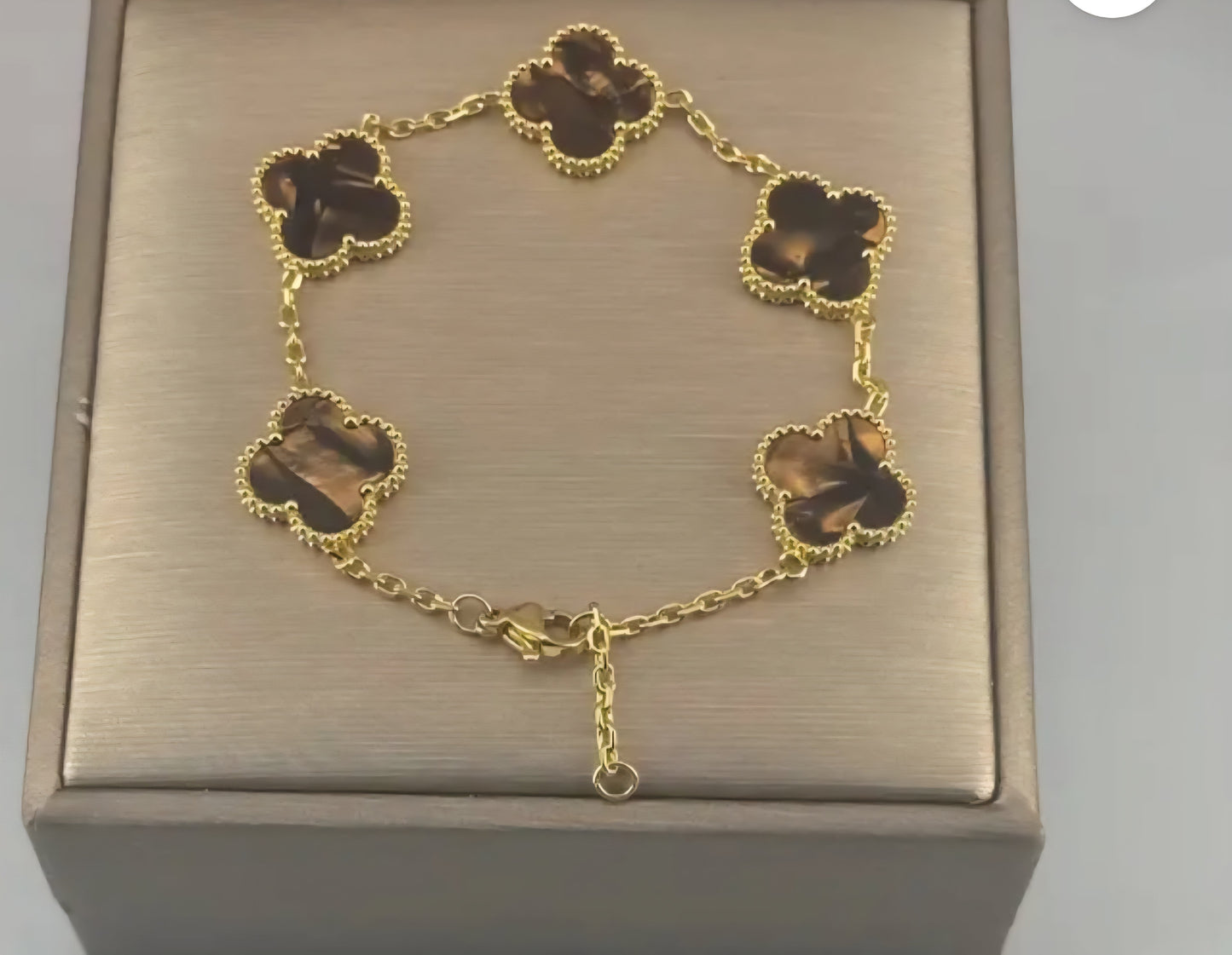 Van Cleef inspired Gold Clover Bracelet 15mm Collection