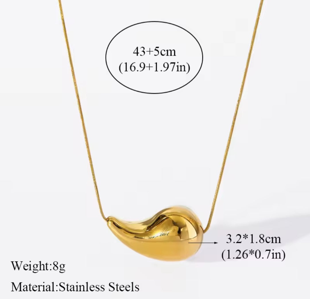 Stainless Steel Water Drop Necklace