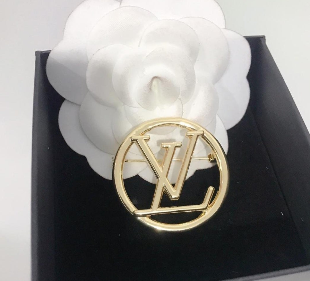 Designer LV inspired Brooch