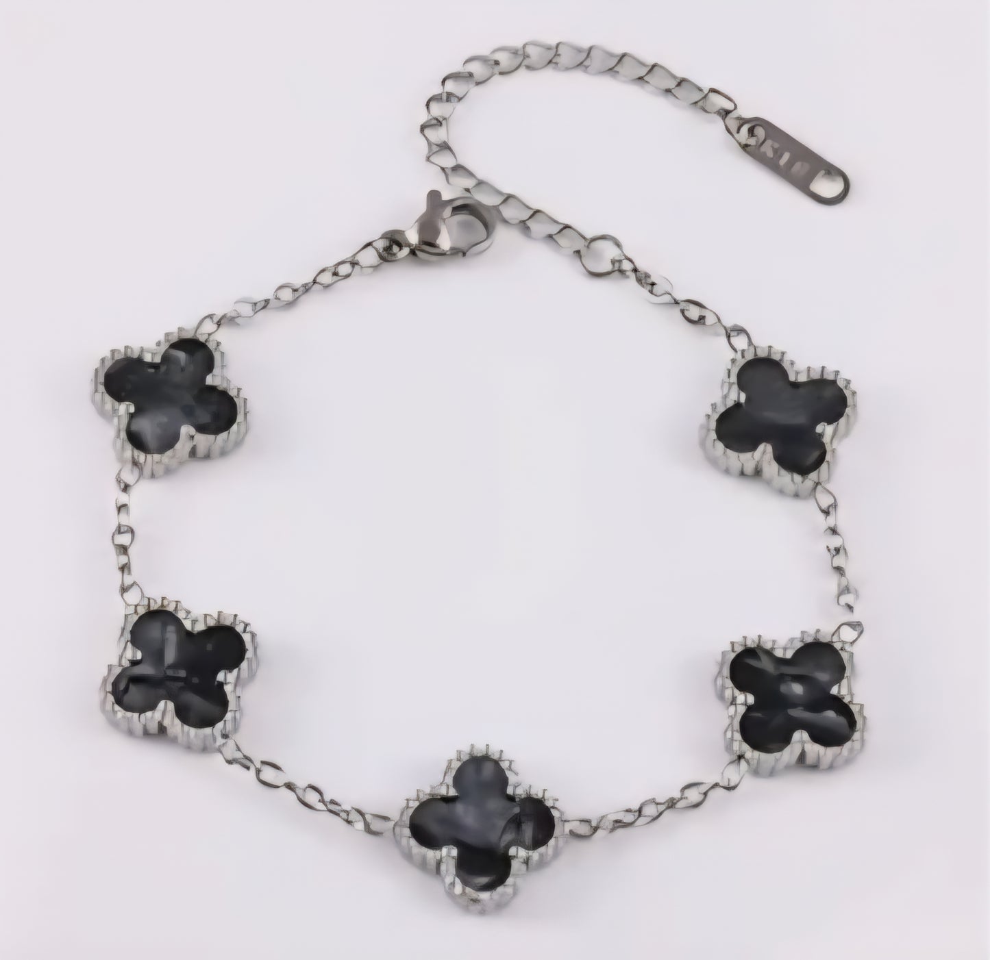 Van Cleef inspired Glossy Silver 13mm Clover Bracelet Collection