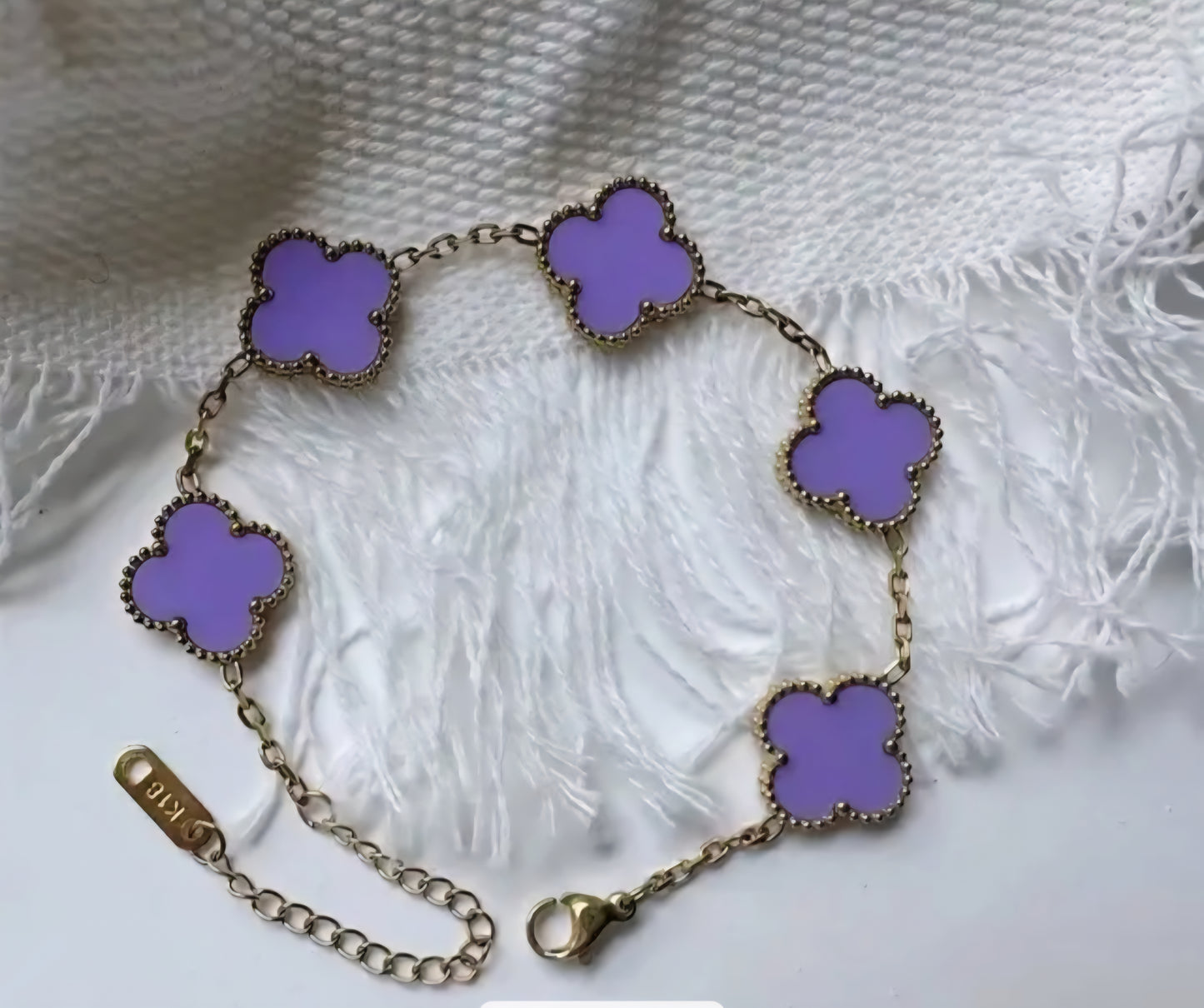 Van Cleef inspired Gold Clover Bracelet 15mm Collection