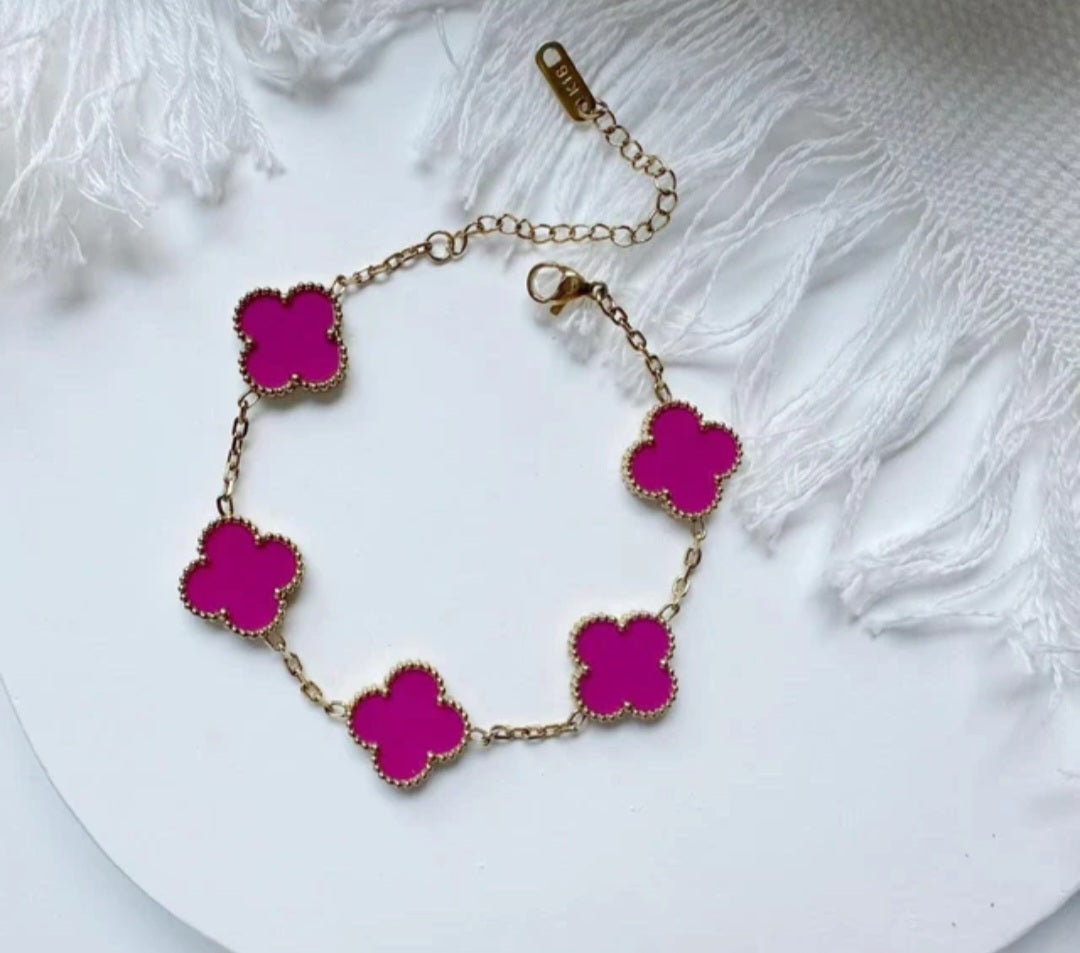 Van Cleef inspired Gold Clover Bracelet 15mm Collection