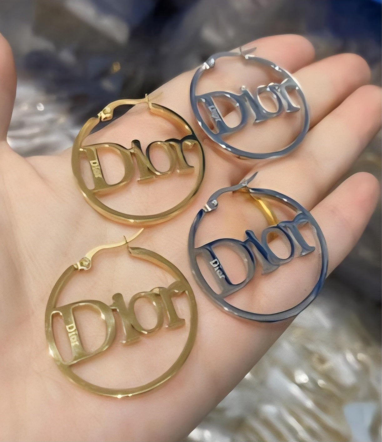 Christian Dior inspired Hoop Earrings