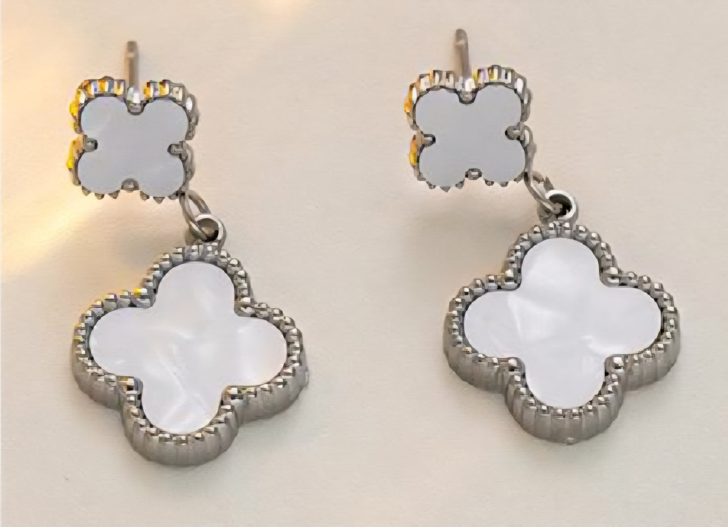 Van Cleef inspired Earrings Silver