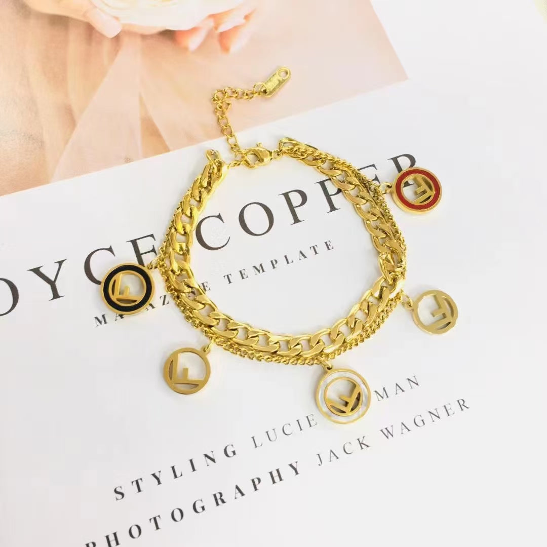 Fendi inspired Charm Bracelet
