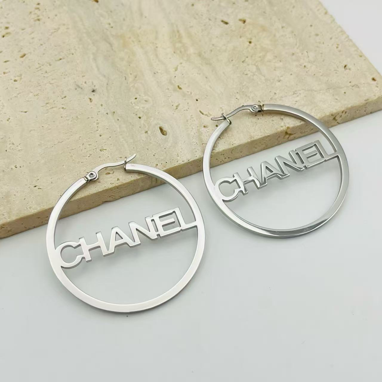 Chanel inspired Hoop Earrings