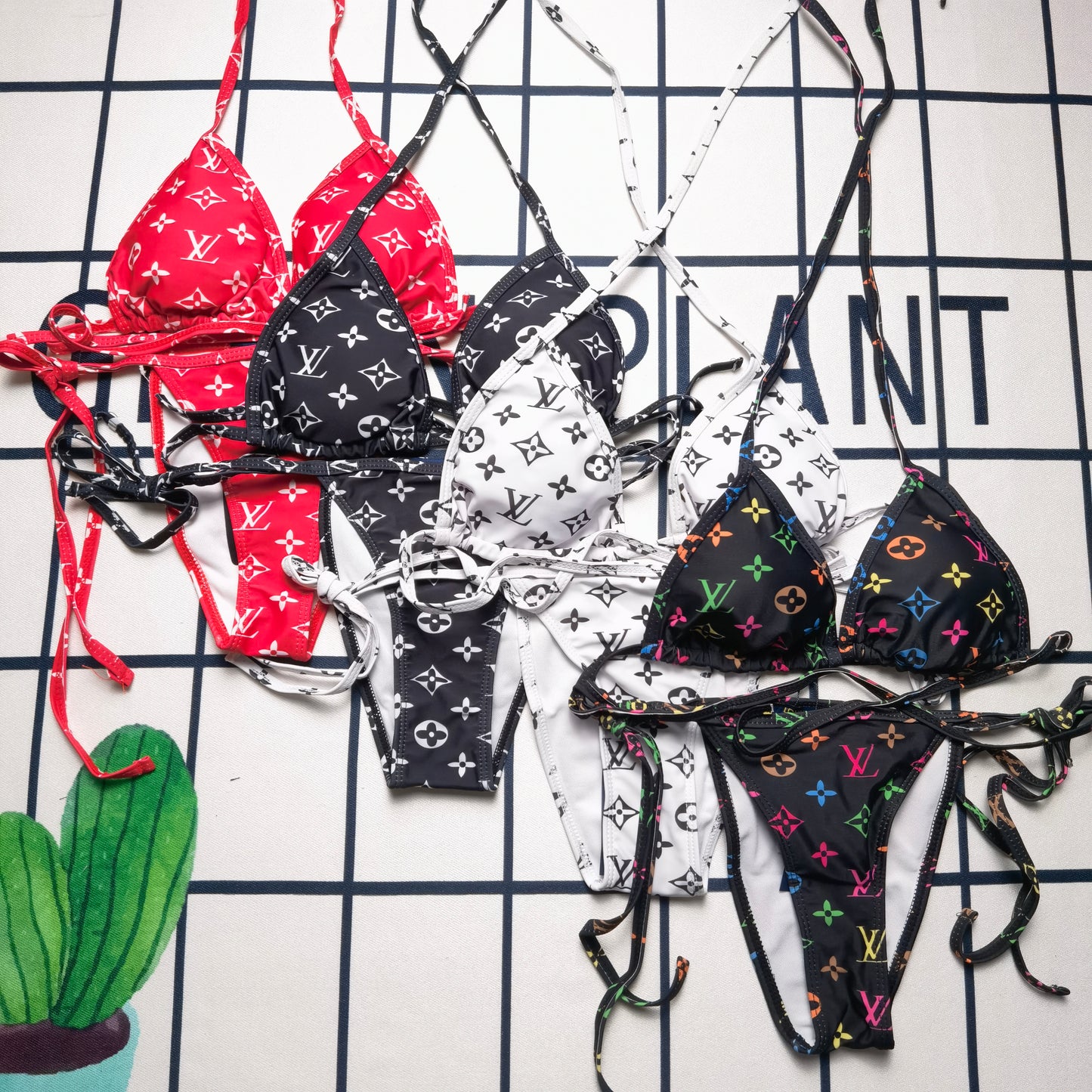 LV inspired Bikini Set