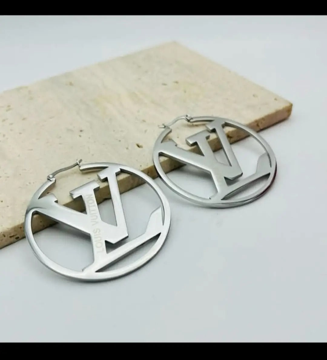 LV inspired Hoop Earrings