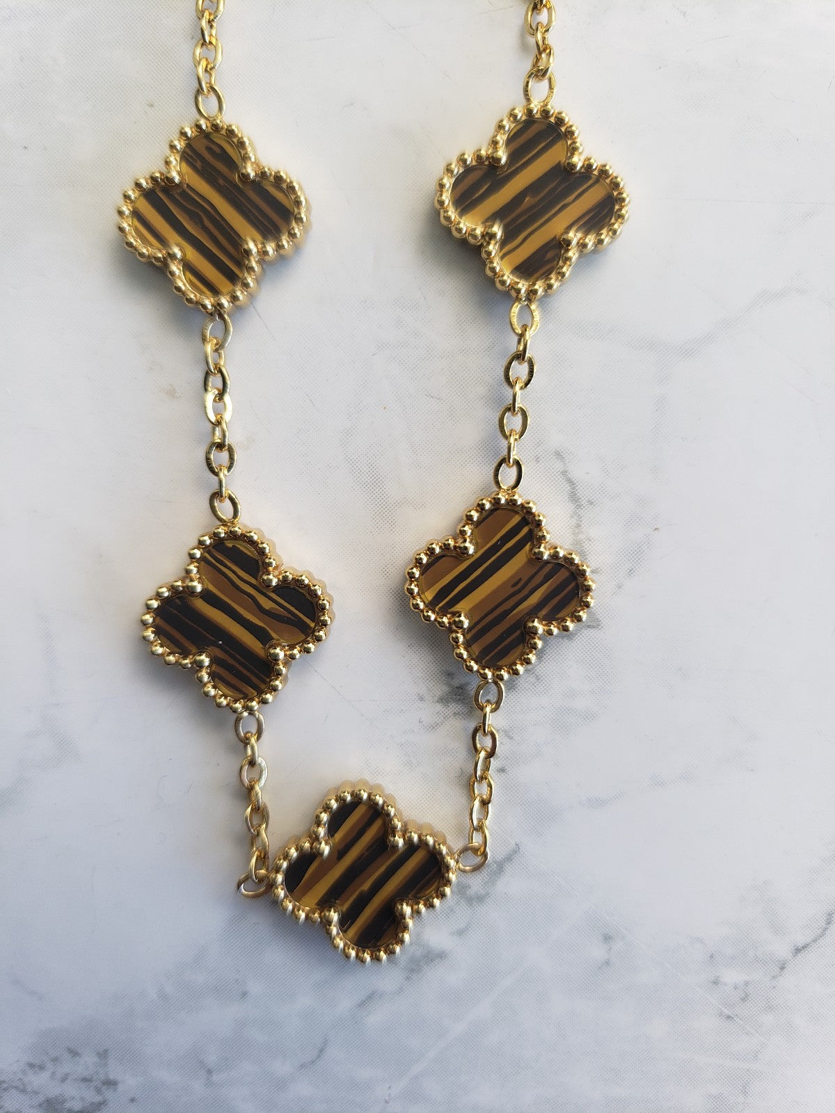 Van Cleef inspired Gold Clover Bracelet 15mm Collection