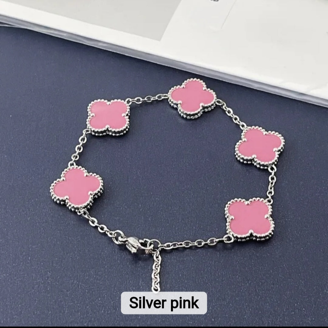 Van Cleef inspired Silver Clover Bracelets 15mm Collection