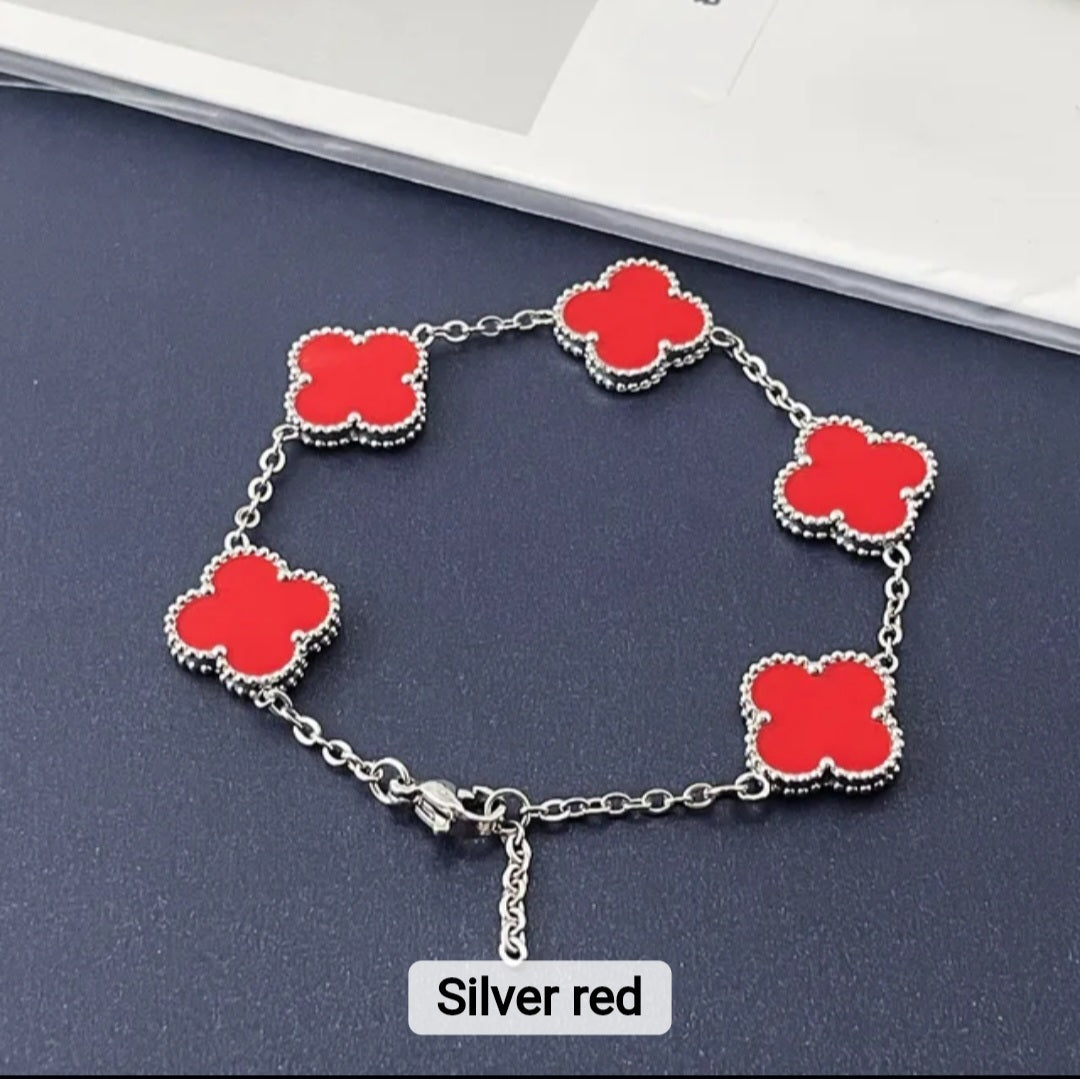 Van Cleef inspired Silver Clover Bracelets 15mm Collection