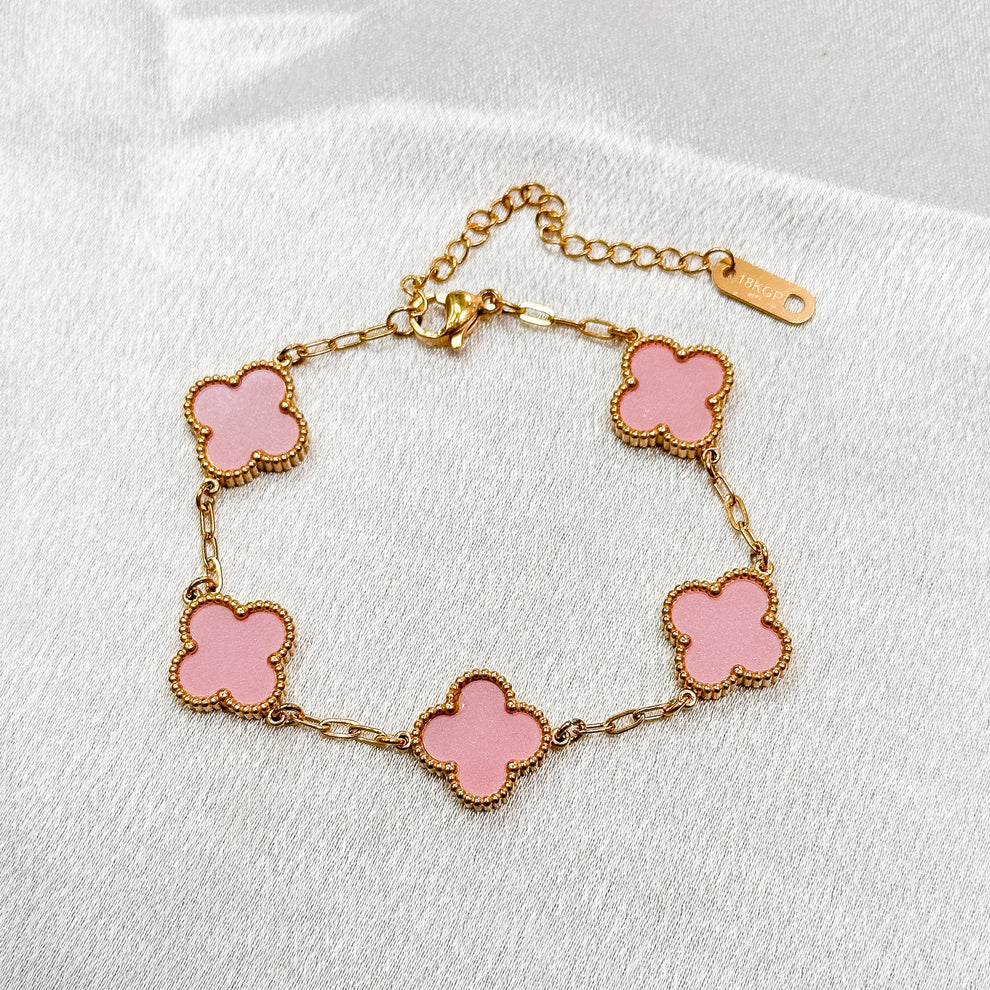 Van Cleef inspired Gold Clover Bracelet 15mm Collection