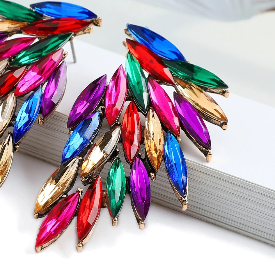Multi color crystal earrings