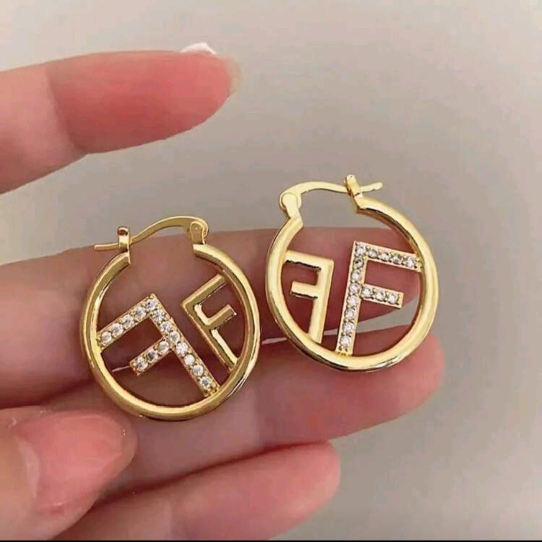 Fendi inspired Hoop Earrings
