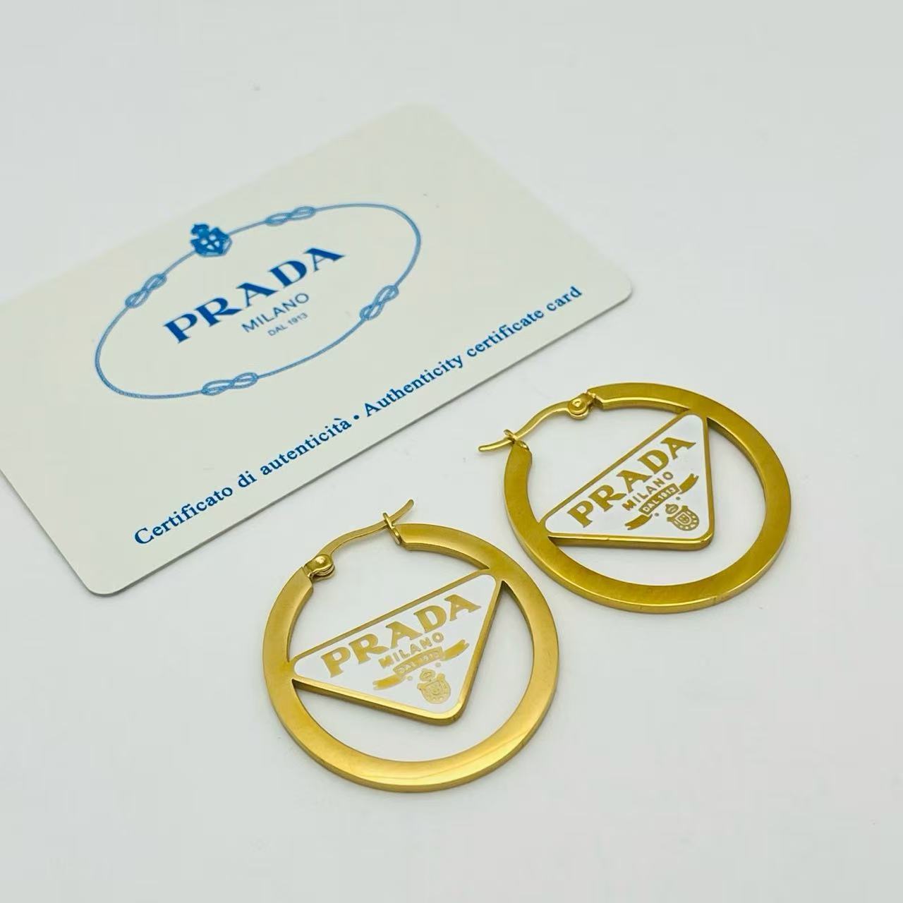 Prada Inspired Hoop Earrings