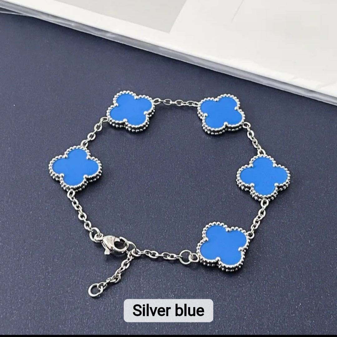 Van Cleef inspired Silver Clover Bracelets 15mm Collection