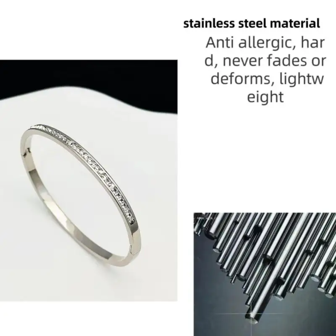 Stainless Steel Zirconia Bangle
