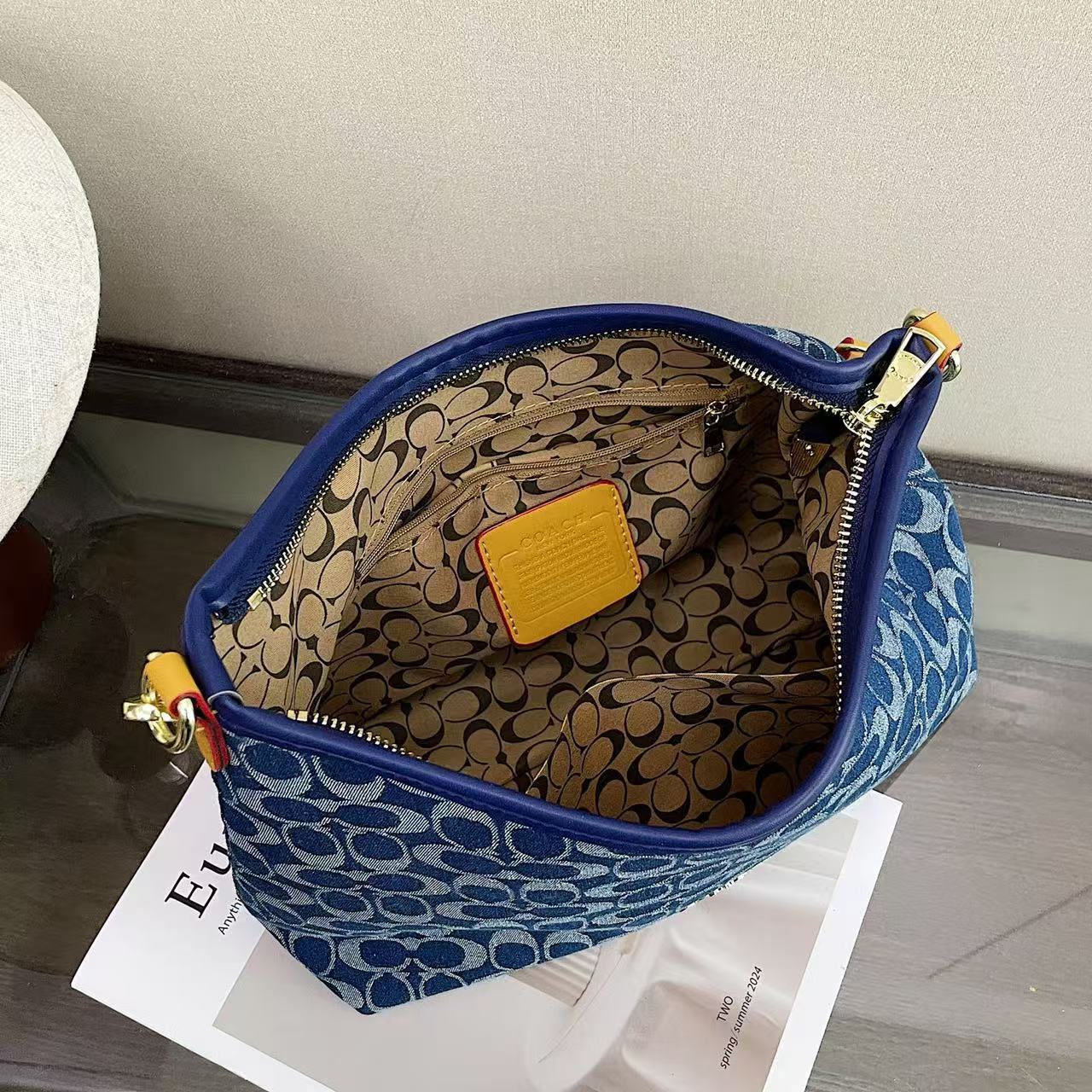 Coach inspired denim handbag