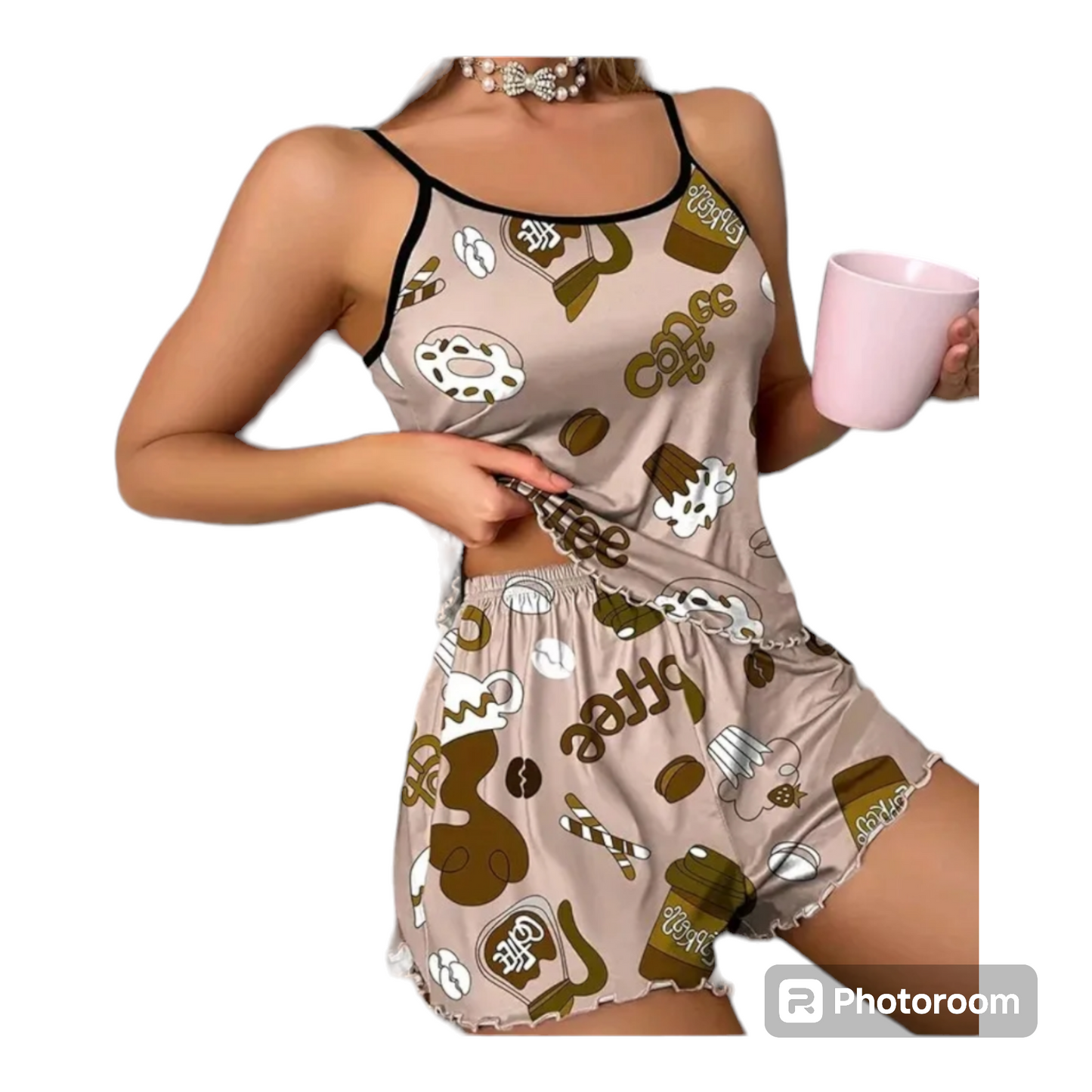 2pc satin pajamas short set